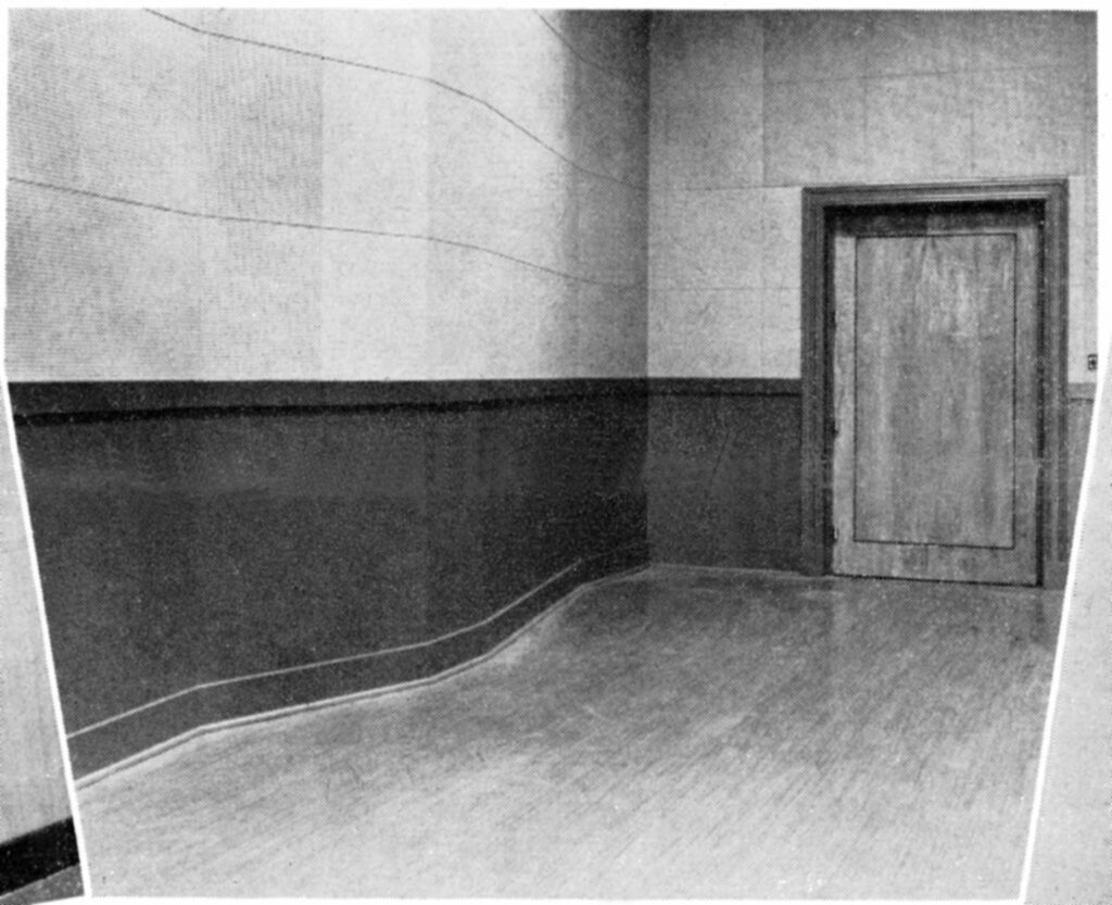 A lobby and a door